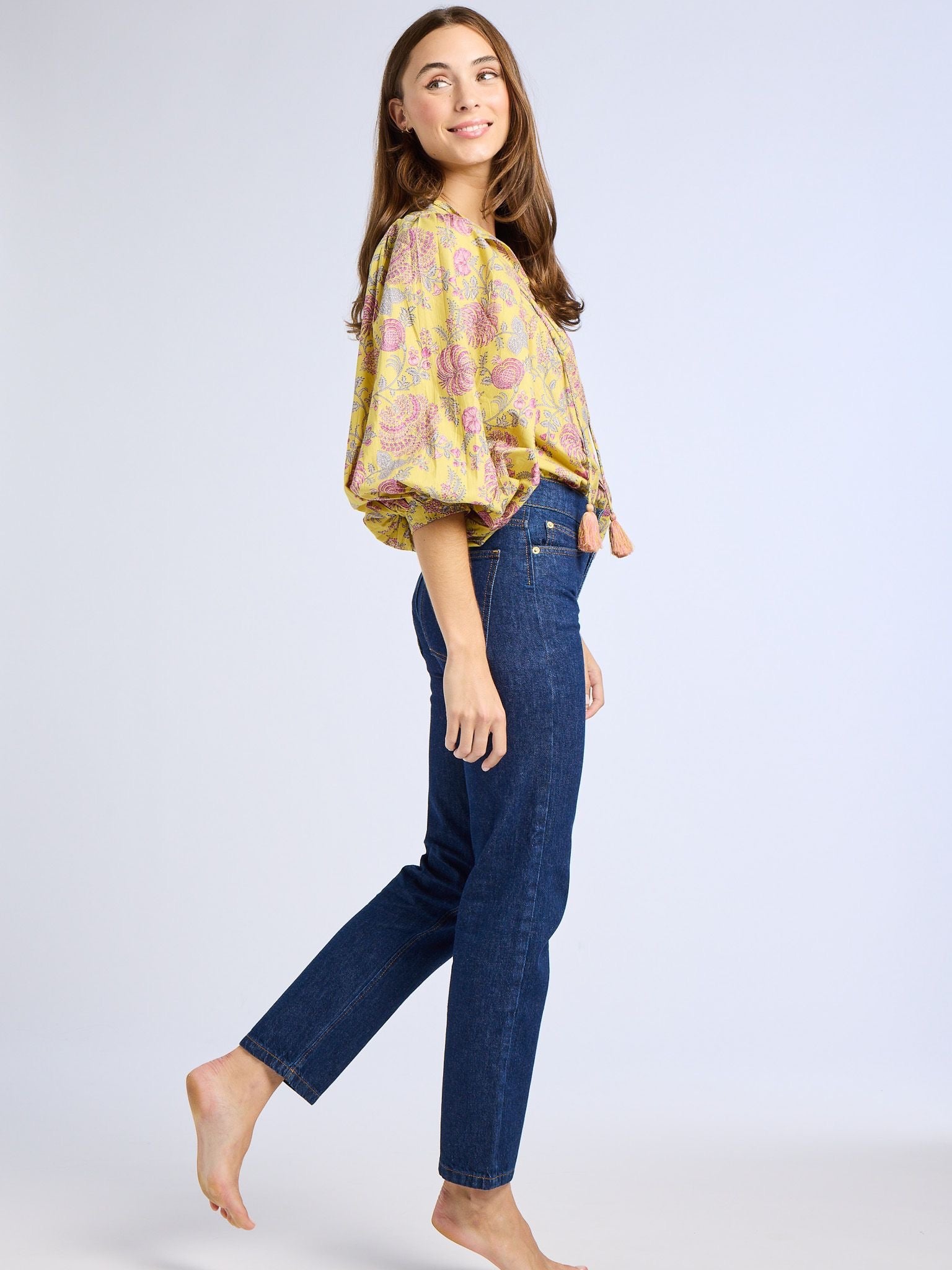 Charlie Top in Citron Floral