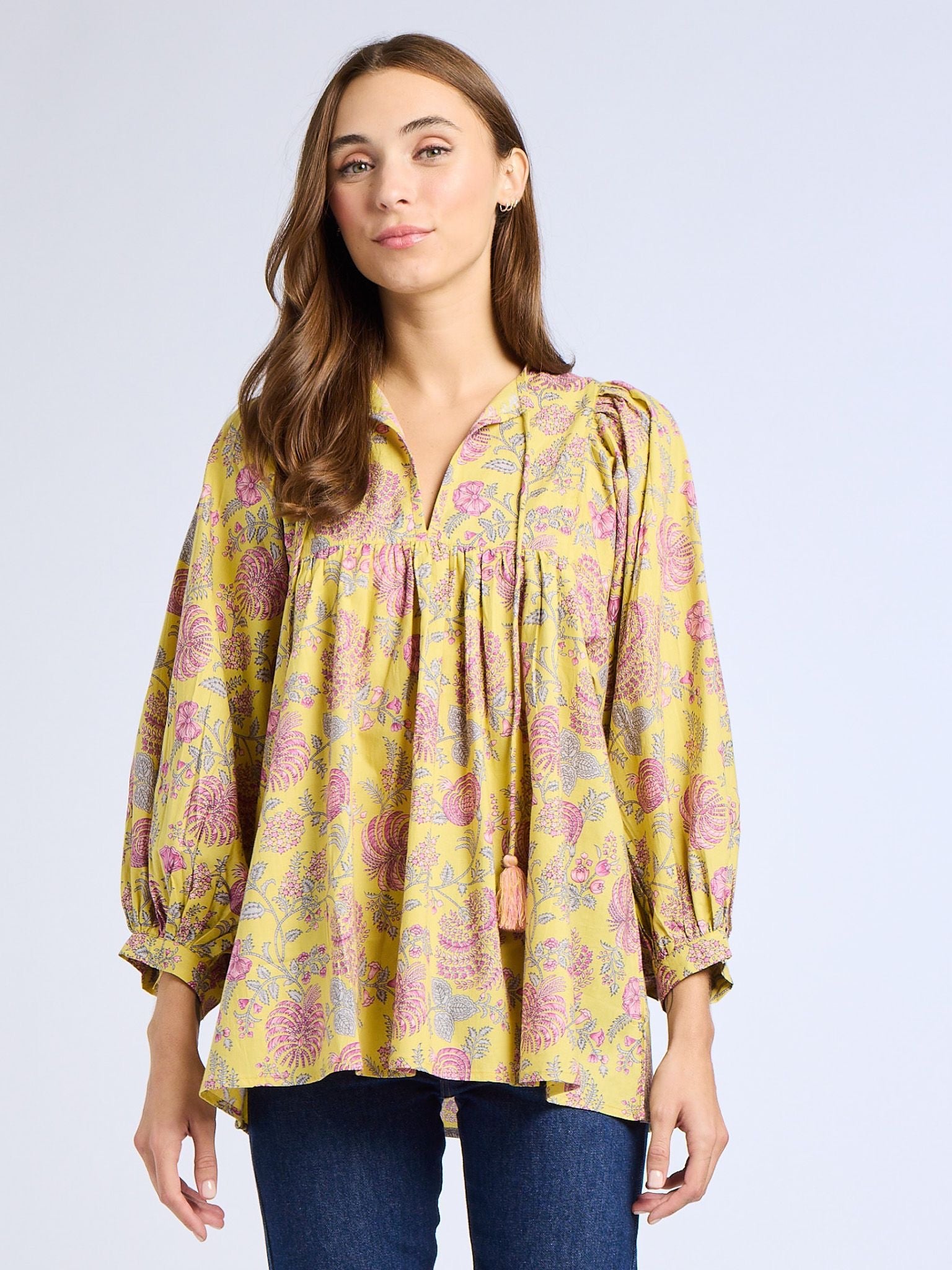 Charlie Top in Citron Floral