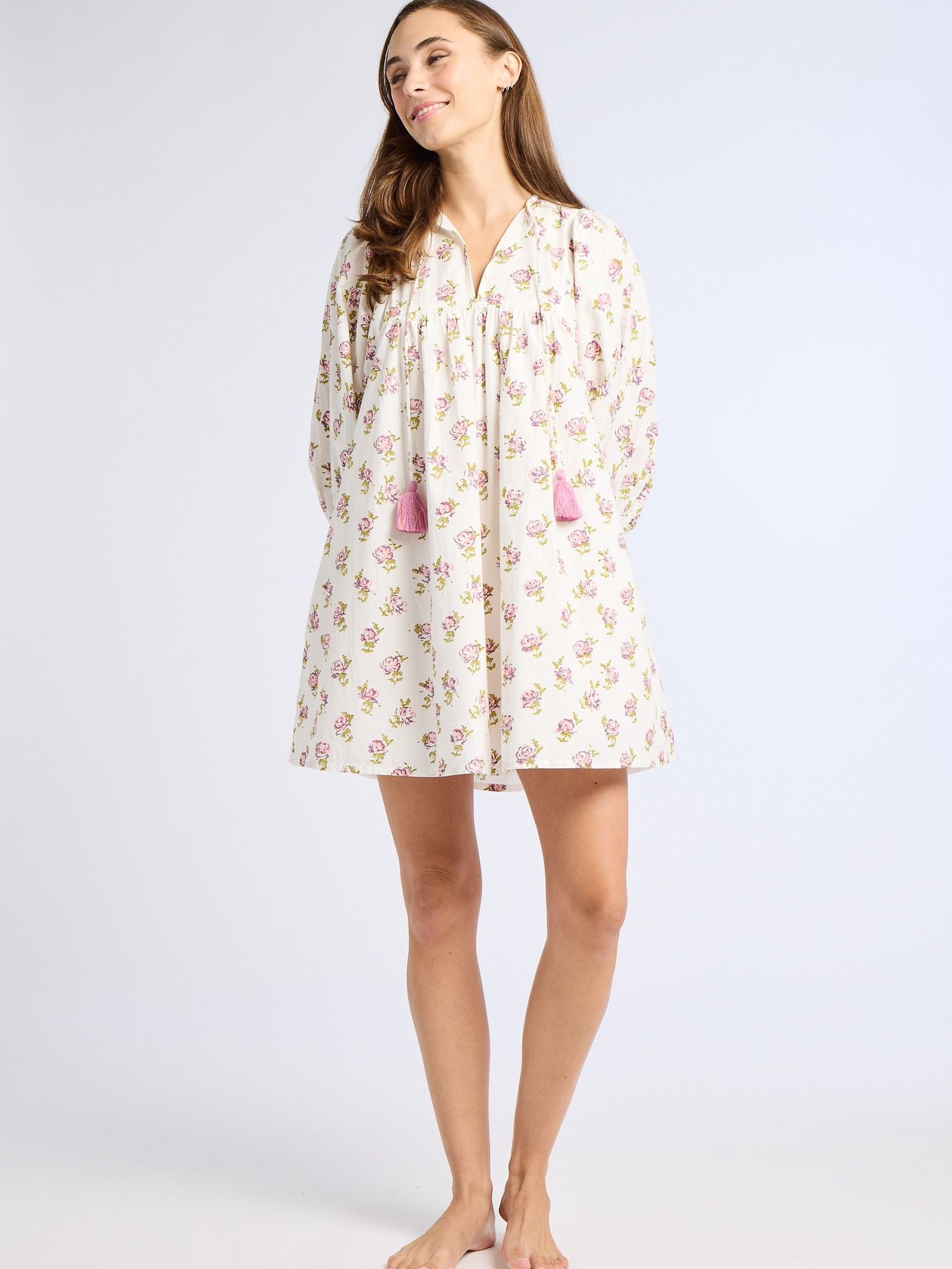 Daisy Dress in Rose Block Print