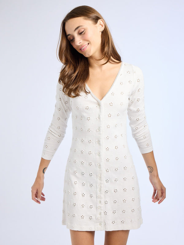 Dana Dress in White Eyelet — view 5