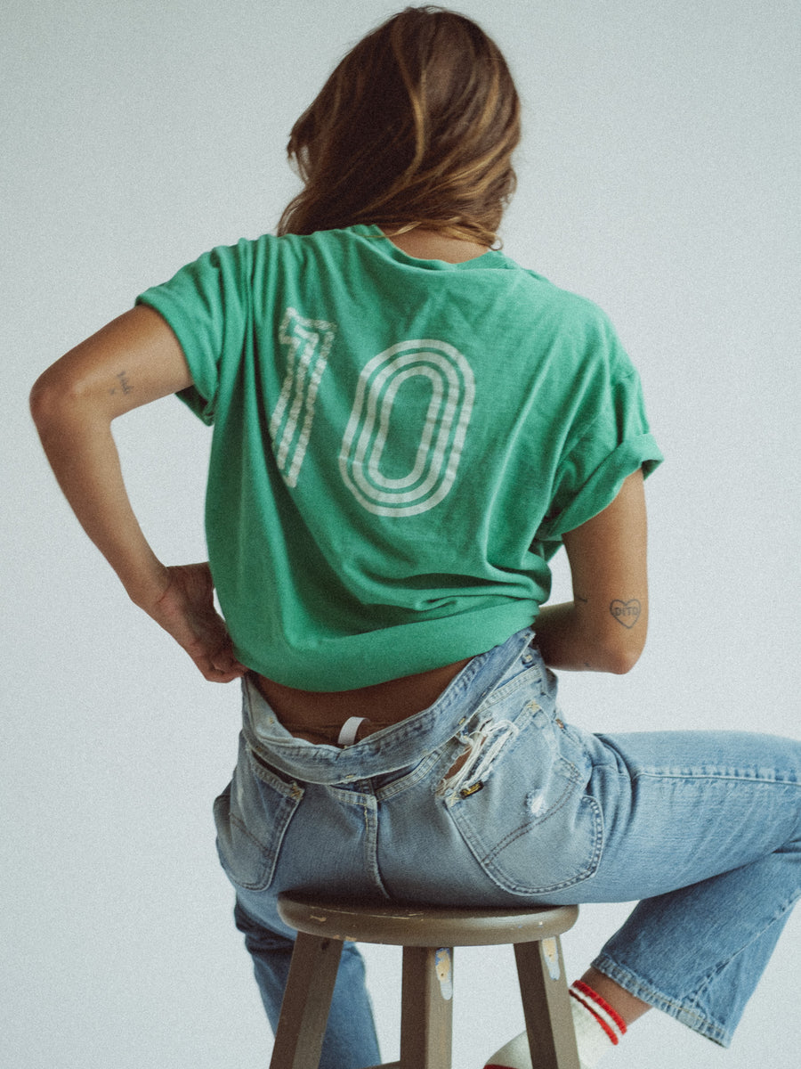 Vintage Russell Athletic Numeral 10 Tee - Kelly Green — alternate view