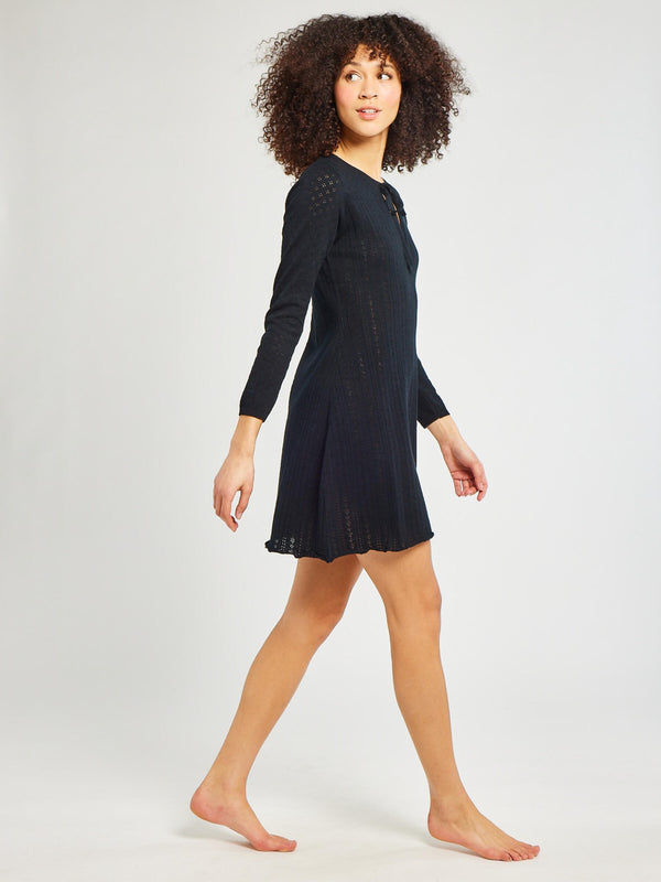 Eloise Sweater Dress in Black — view 5