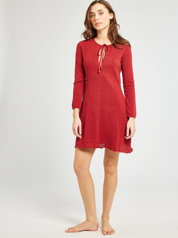 Eloise Sweater Dress in Oxblood — view 5