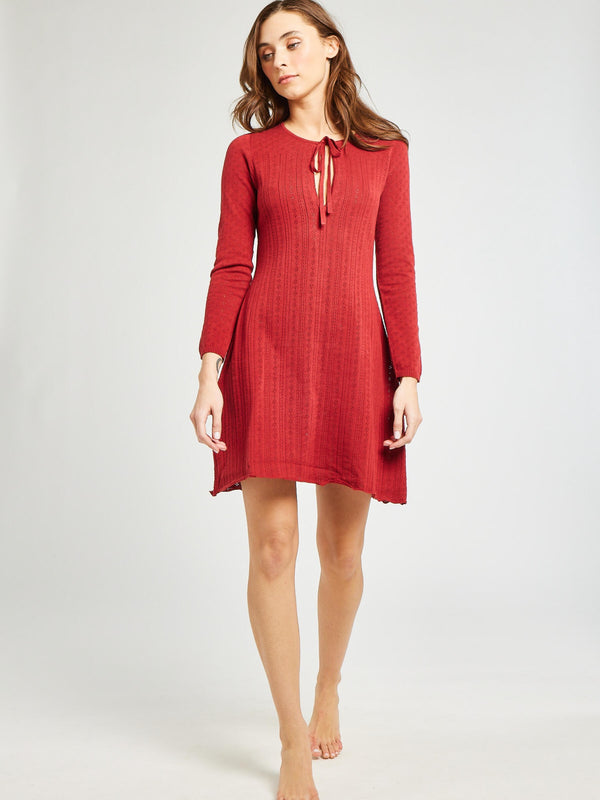 Eloise Sweater Dress in Oxblood — view 4