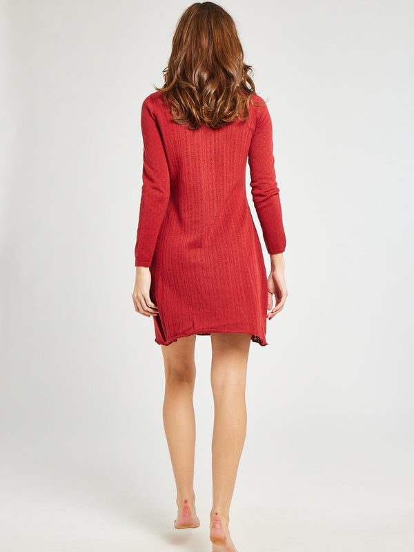 Eloise Sweater Dress in Oxblood — view 7