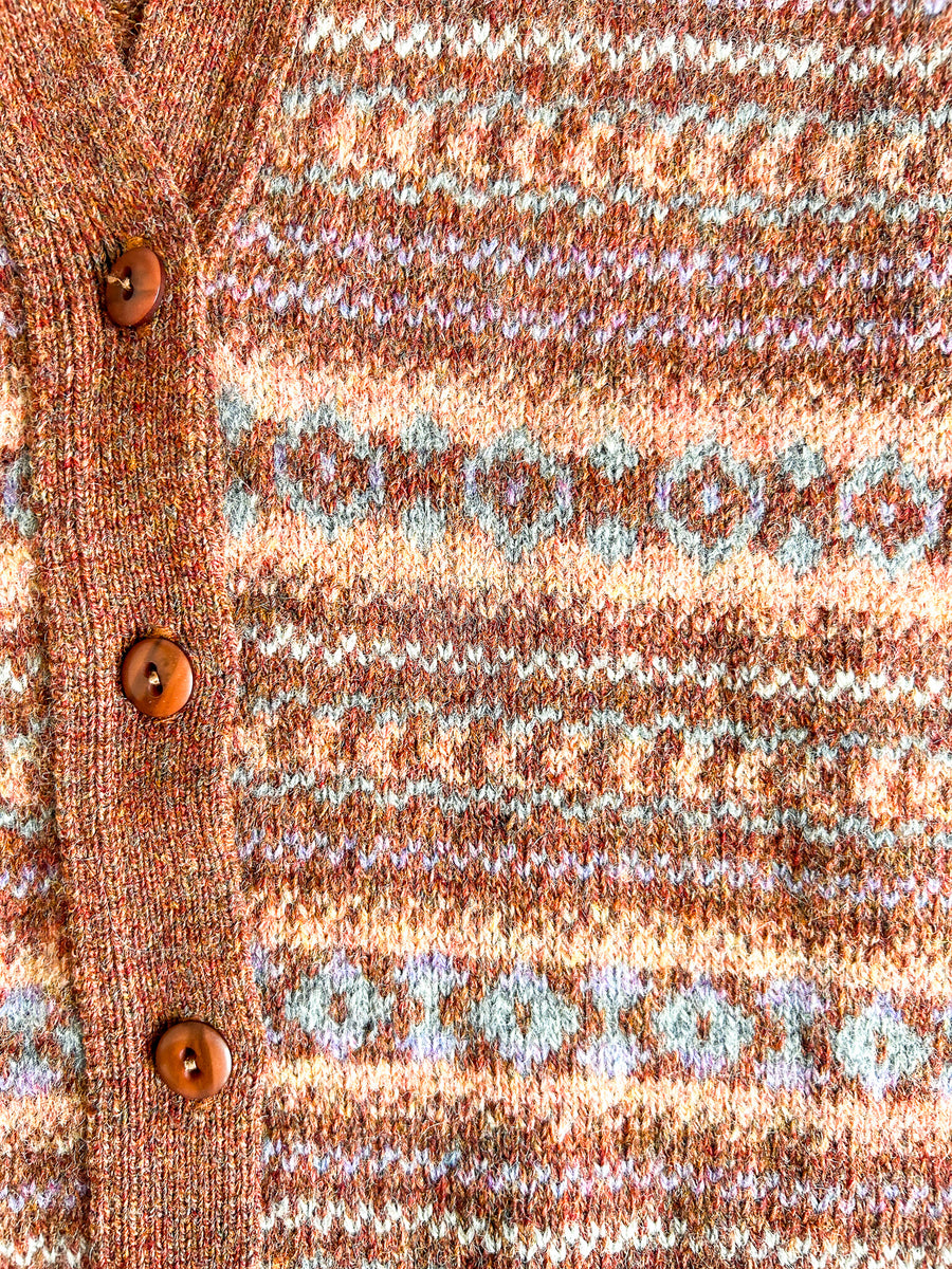 Vintage Shetland Fair Isle Waistcoat, Made in Scotland - Edinburgh Woollen Mill — alternate view
