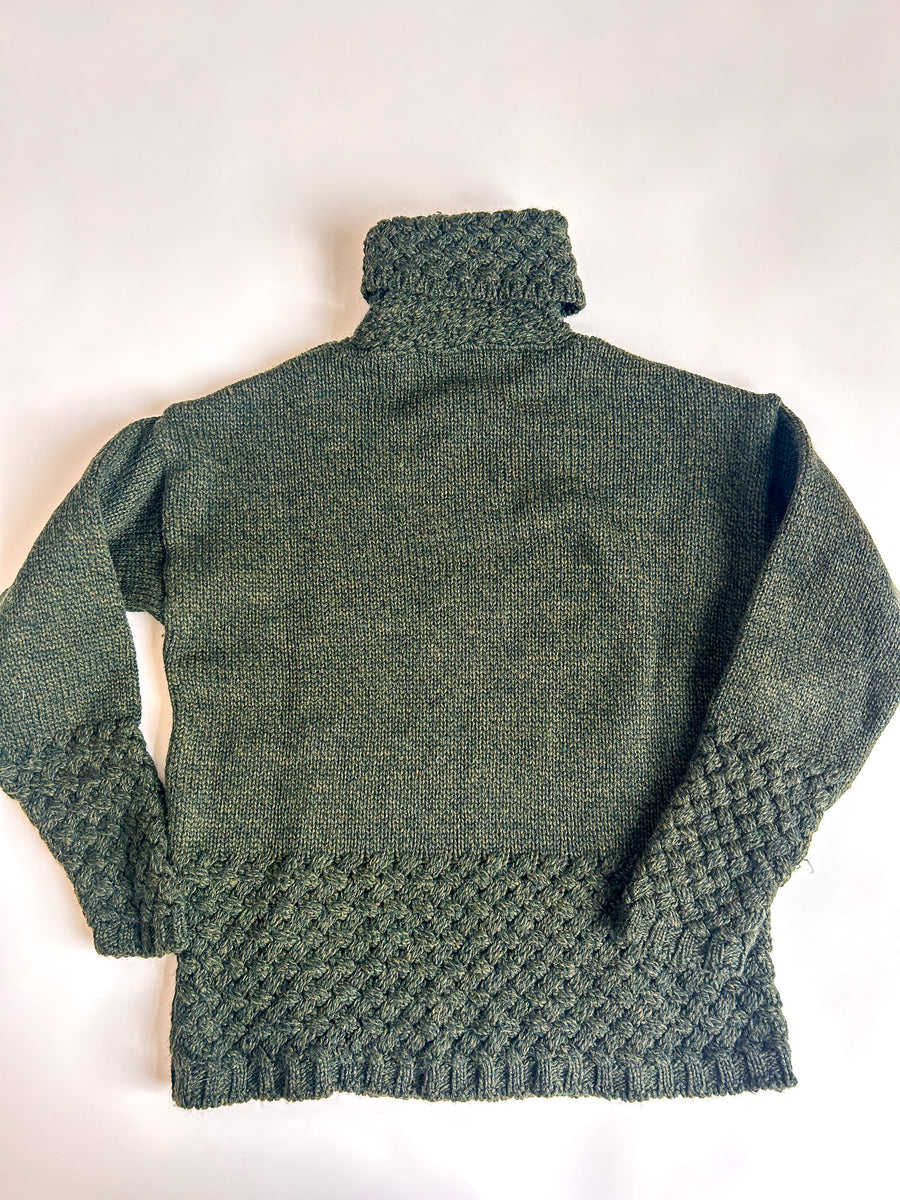 Vintage Aran Crafts Ireland Hand-Knit Turtleneck, Merino