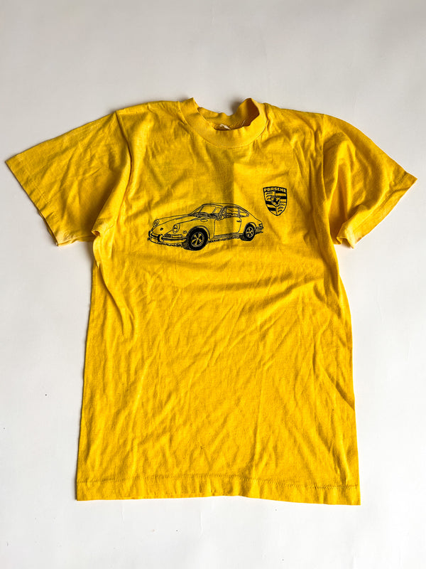 1970s-80s Porsche Single-Stitch Tubular Tee - Yellow — view 2