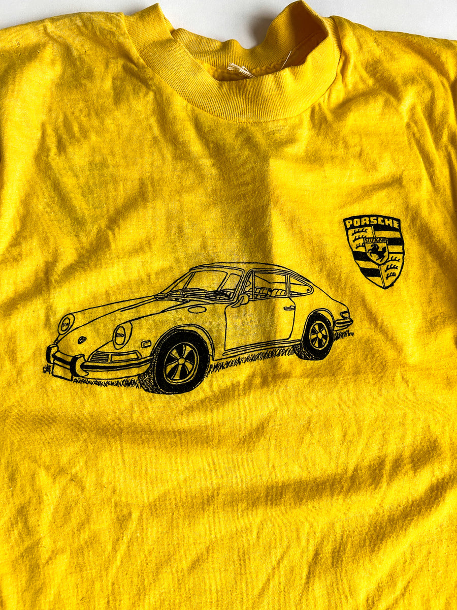 1970s-80s Porsche Single-Stitch Tubular Tee - Yellow