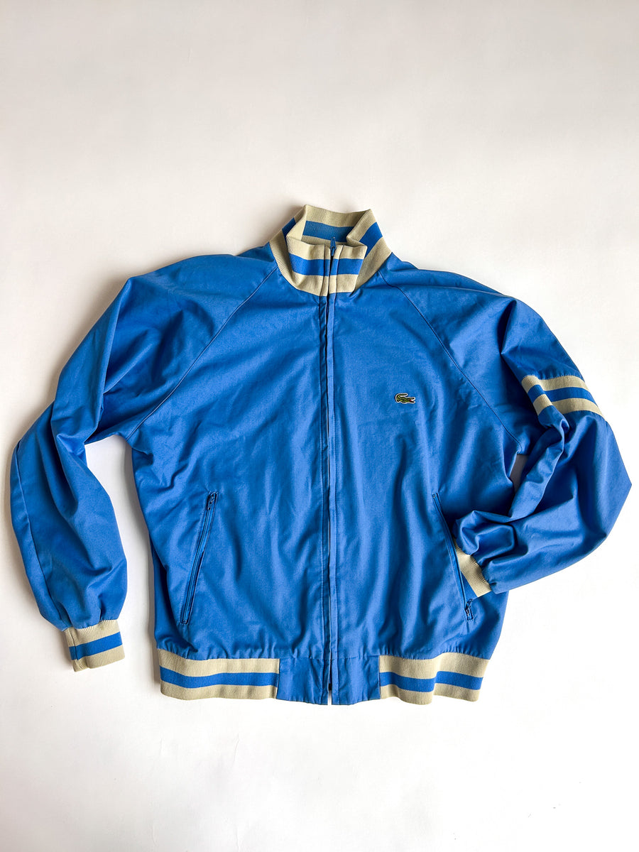 Vintage Izod Lacoste Raglan Track Jacket Made in Sri Lanka - Blue and Cream