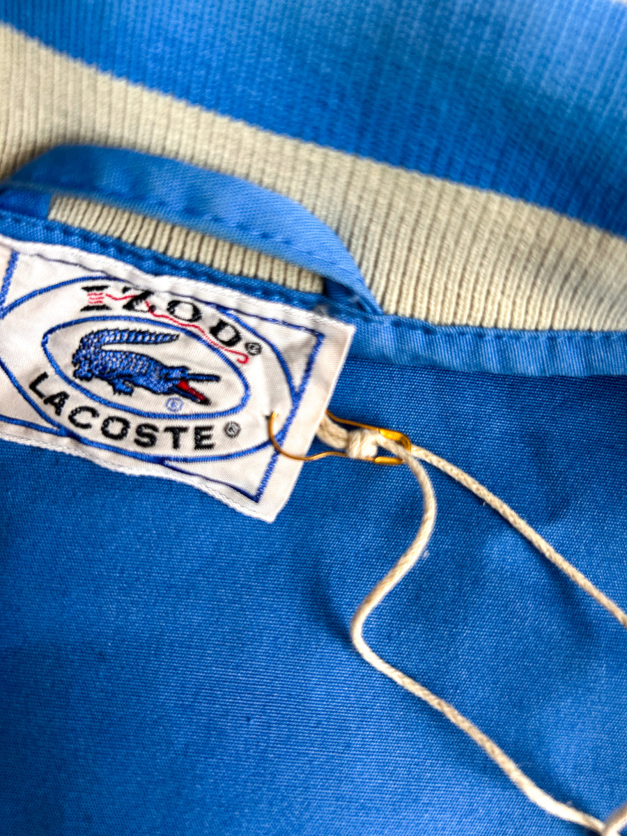 Vintage Izod Lacoste Raglan Track Jacket Made in Sri Lanka - Blue and Cream — alternate view