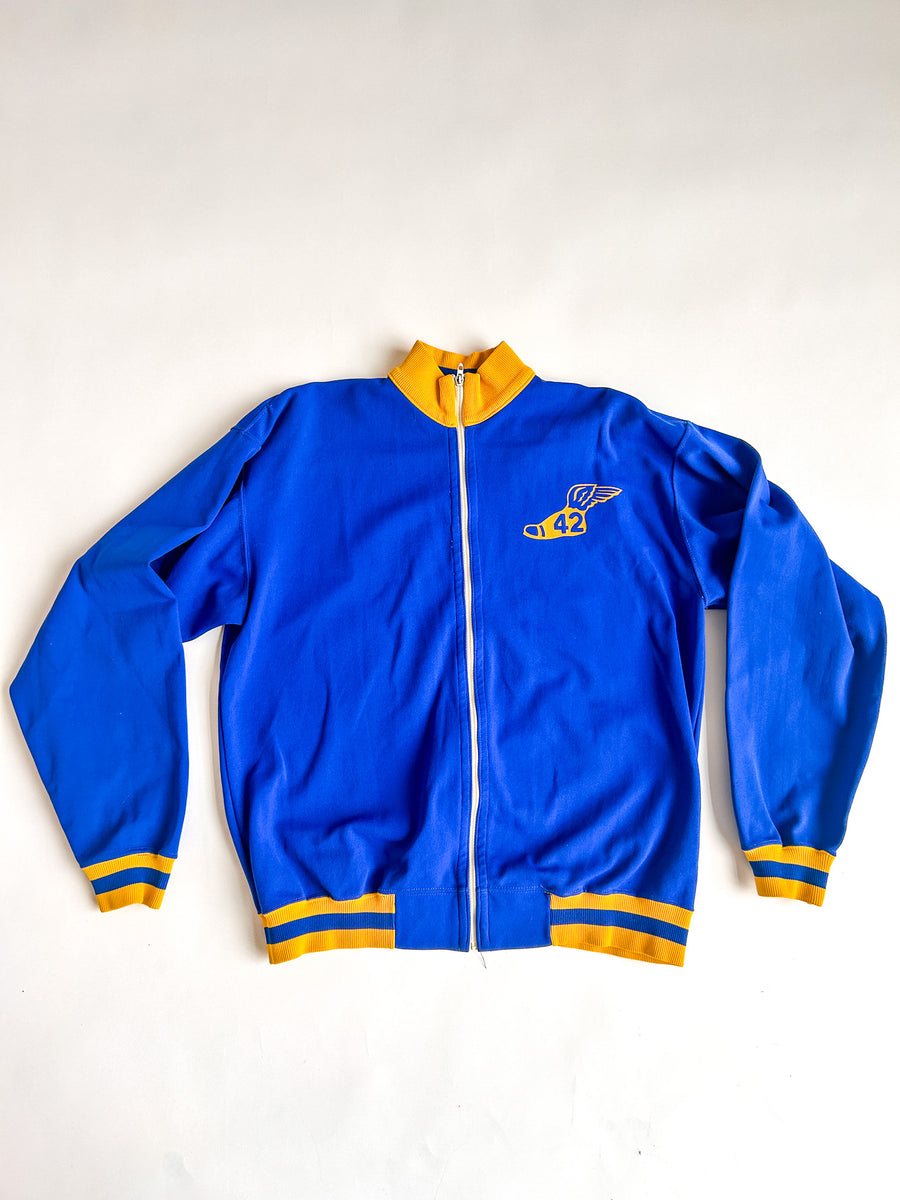 Vintage "Jefferson" 42 Track Jacket, Talon Zip - Cobalt and Yellow