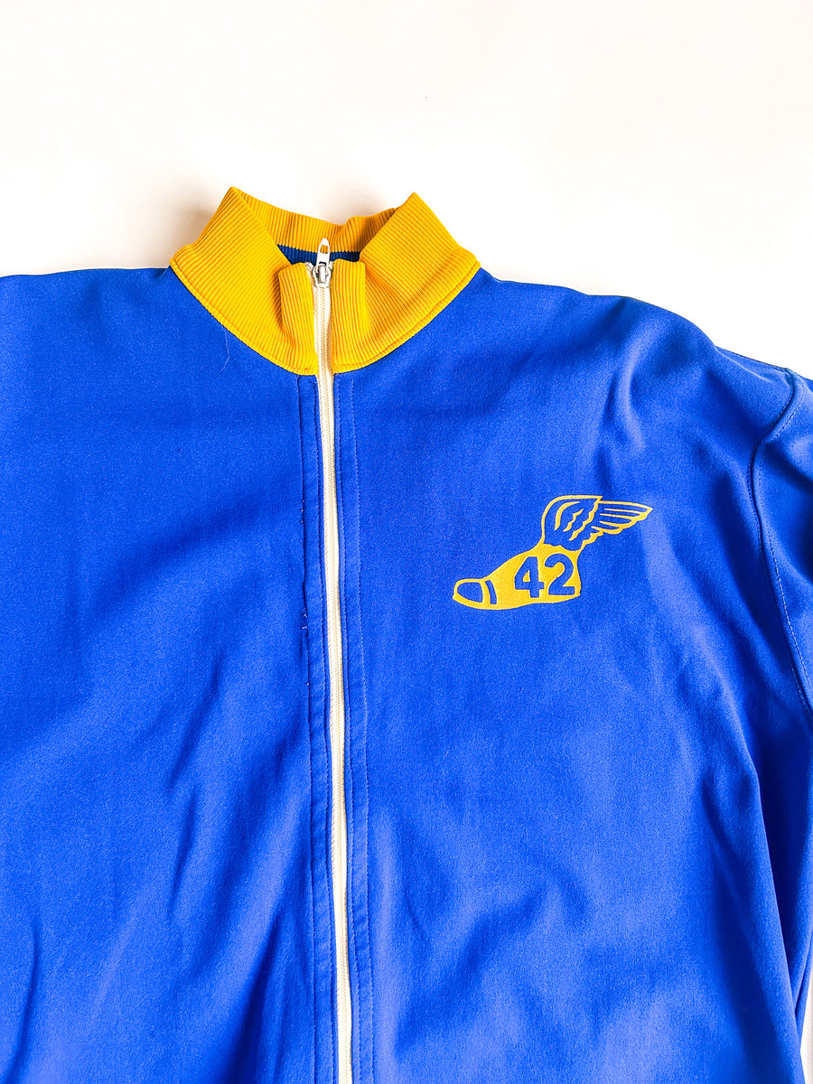 Vintage "Jefferson" 42 Track Jacket, Talon Zip - Cobalt and Yellow — alternate view