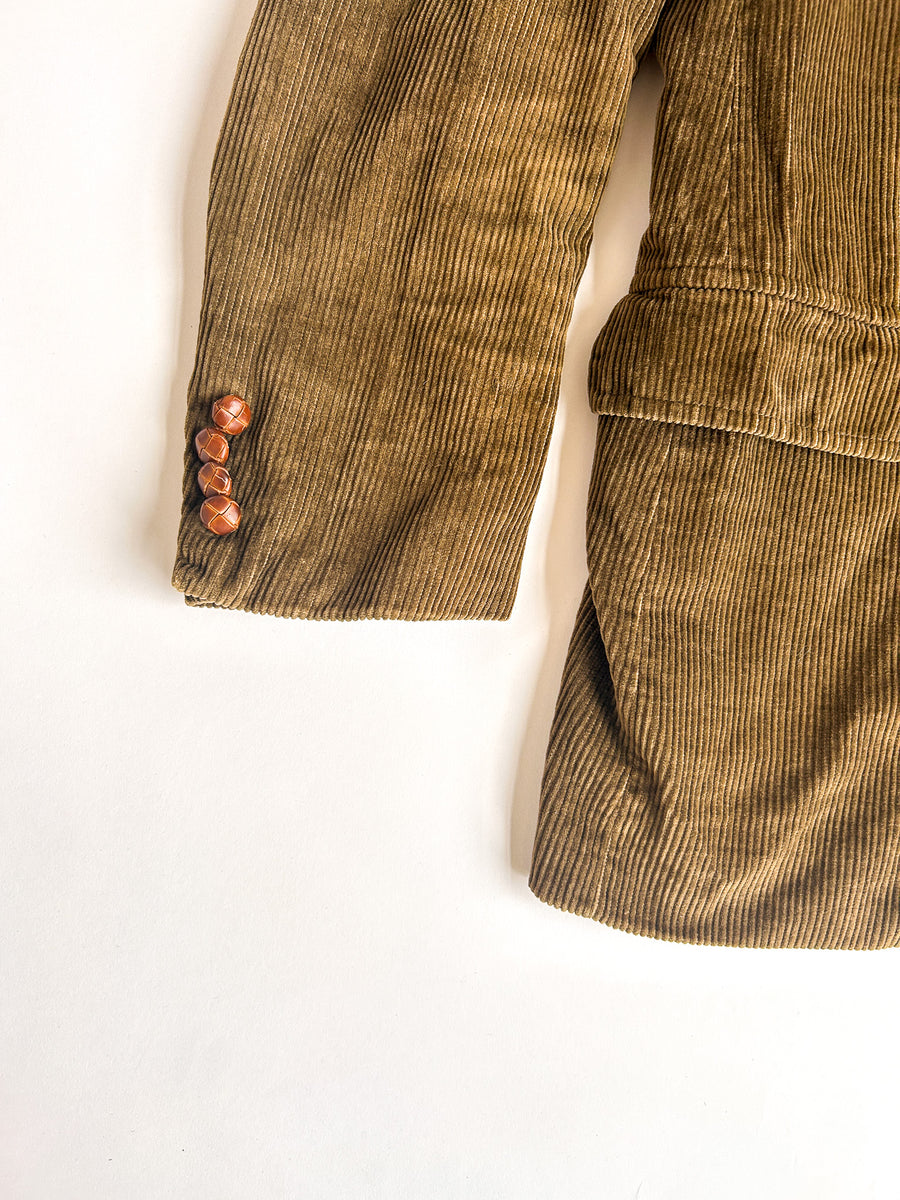 1980s-90s Lands' End Charter Collection Corduroy Blazer, Made in USA - Brown-Green — alternate view