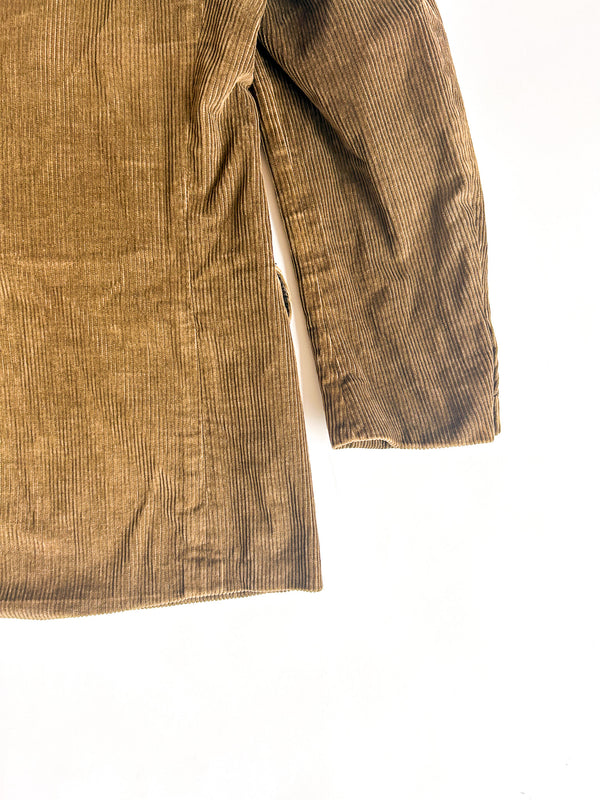 1980s-90s Lands' End Charter Collection Corduroy Blazer, Made in USA - Brown-Green — view 5