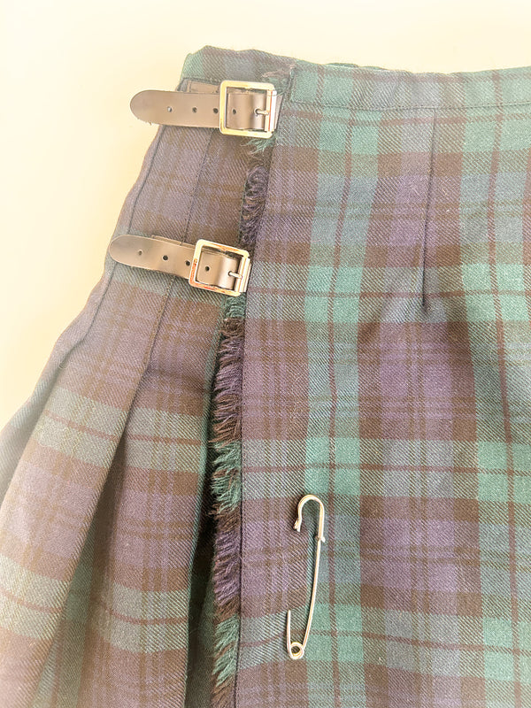 Vintage Geoffrey (Tailor) Black Watch Kilt Skirt, Pure New Wool - W24-27" — view 4