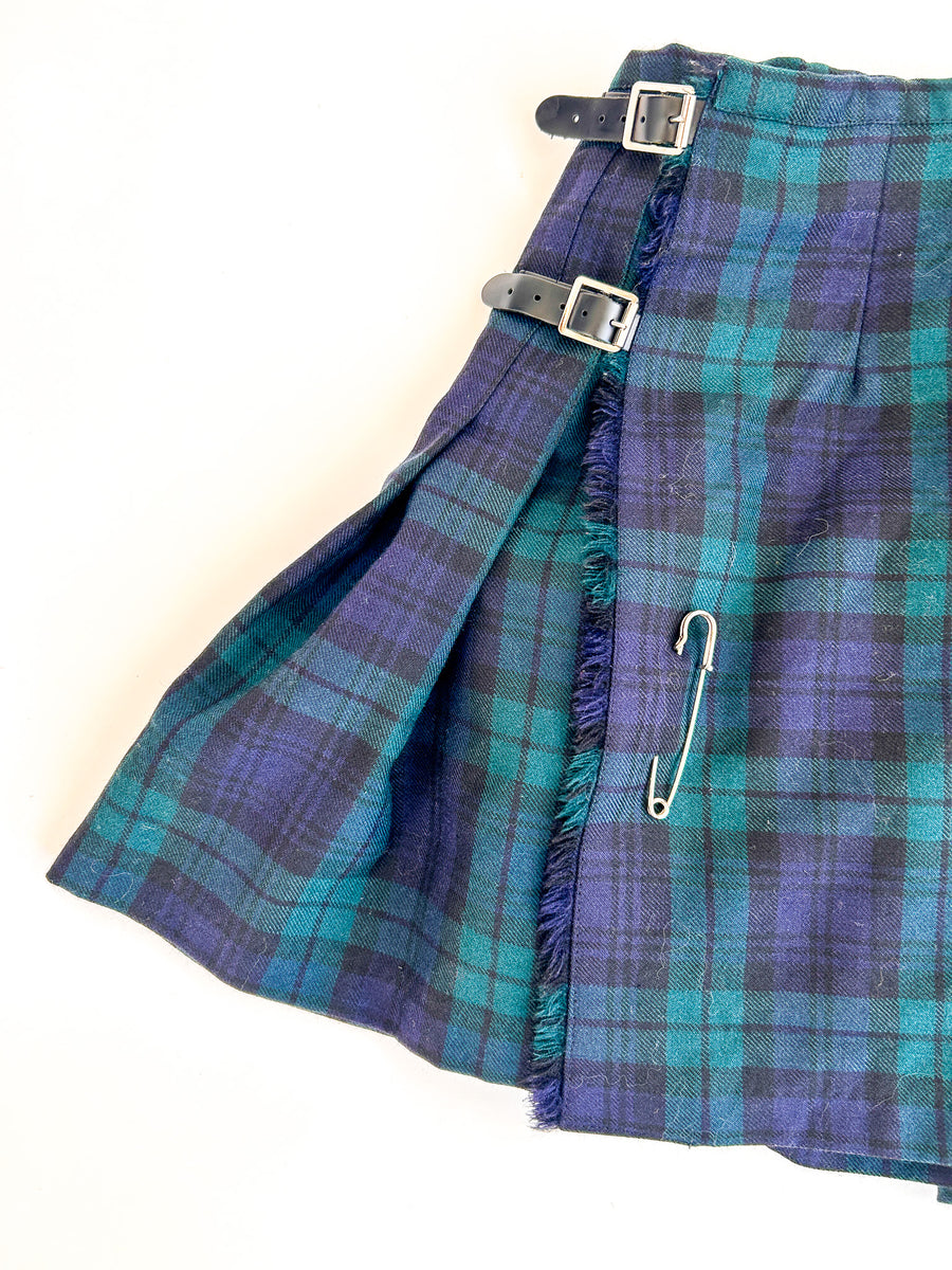 Vintage Geoffrey (Tailor) Black Watch Kilt Skirt, Pure New Wool - W24-27" — alternate view