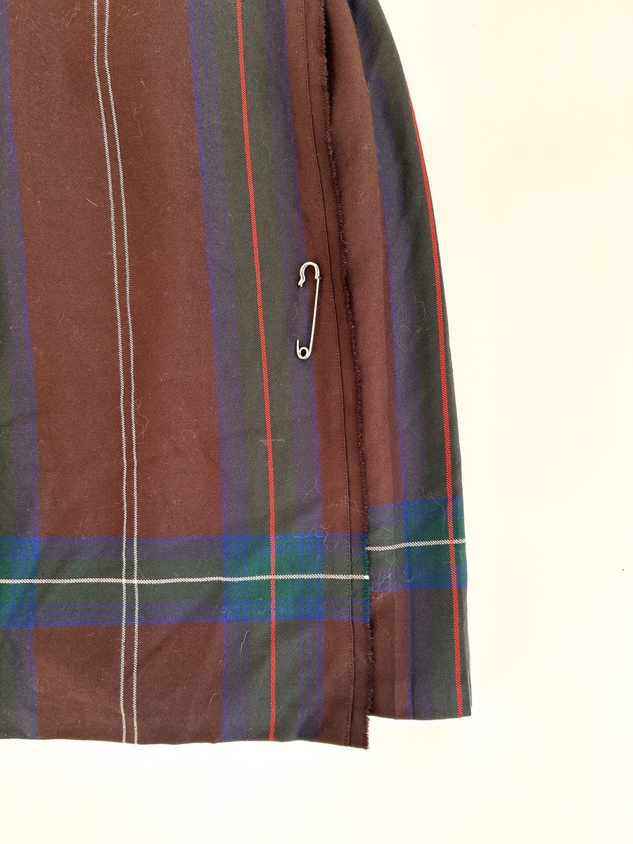 Vintage Deans of Scotland Pure New Wool Tartan Kilt Skirt - Brown, W25"