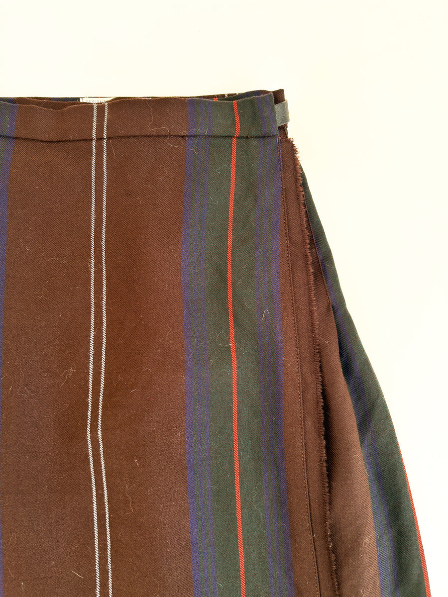 Vintage Deans of Scotland Pure New Wool Tartan Kilt Skirt - Brown, W25" — alternate view