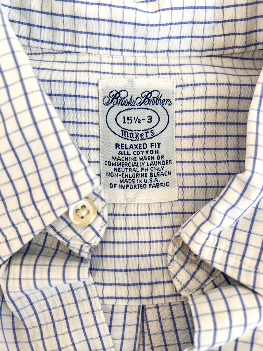 Vintage Brooks Brothers Makers Windowpane Oxford, Made in USA