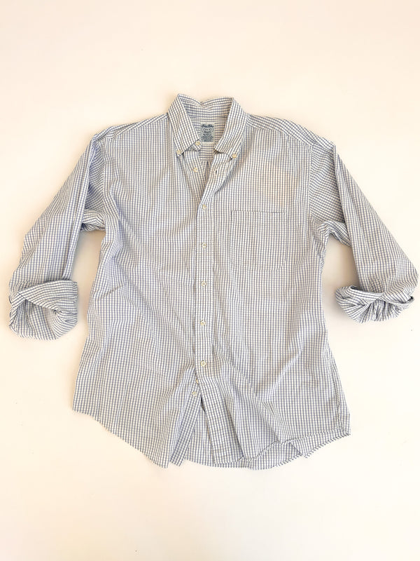 Vintage Brooks Brothers Makers Windowpane Oxford, Made in USA — view 4