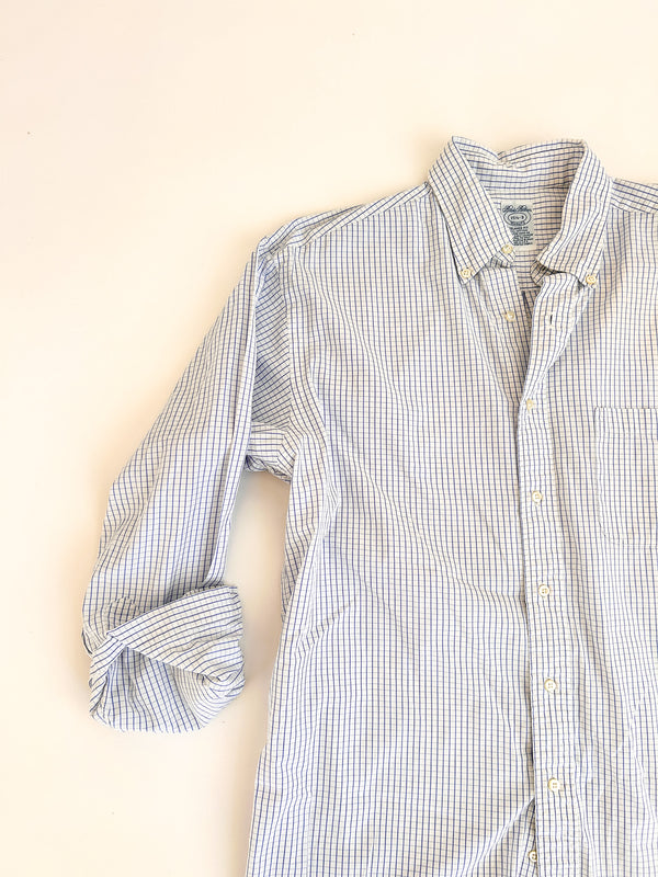 Vintage Brooks Brothers Makers Windowpane Oxford, Made in USA — view 3
