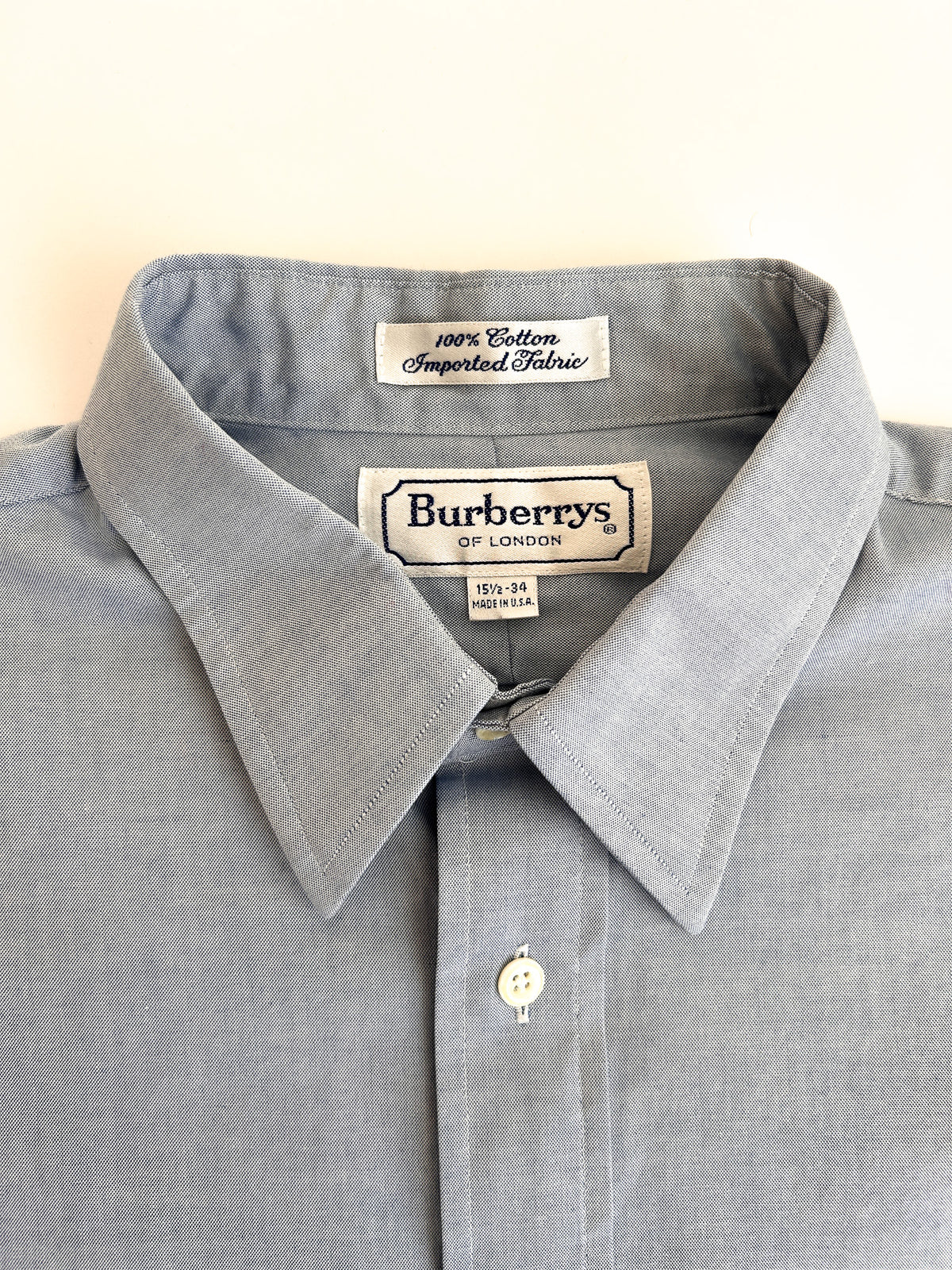 Deadstock Burberrys of London white cotton point collar dress shirt, image 1