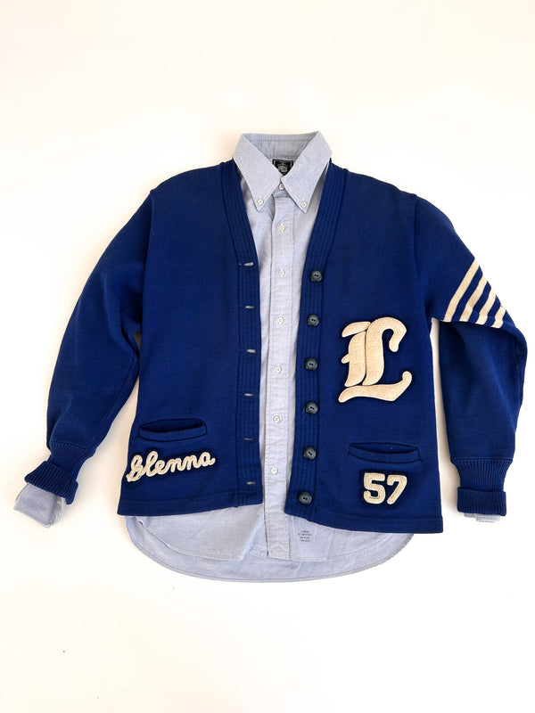 1957 Glenna Stahl Letter Cardigan, Lyman Wyoming - Coleman Knitting Mills — view 15
