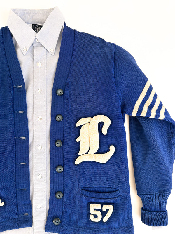 1957 Glenna Stahl Letter Cardigan, Lyman Wyoming - Coleman Knitting Mills — view 11