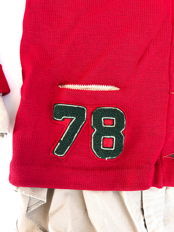 1978 Traci Eubanks Choir Letter Cardigan, Red Wool - Phoenix-Mesa, Arizona — view 4