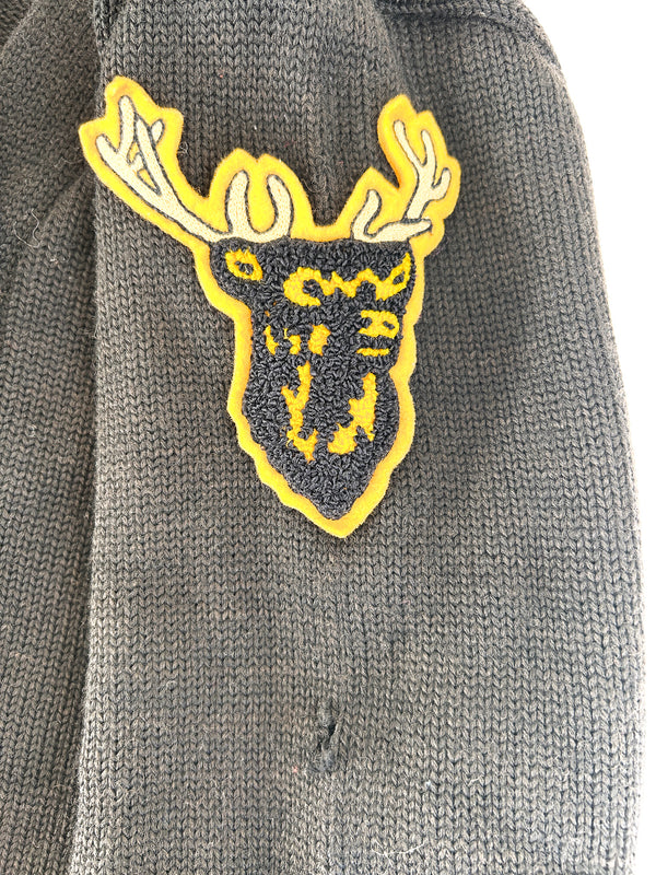 1967 Coleman Knitting Mills Letter Cardigan, Joan Hall - Black and Yellow — view 6