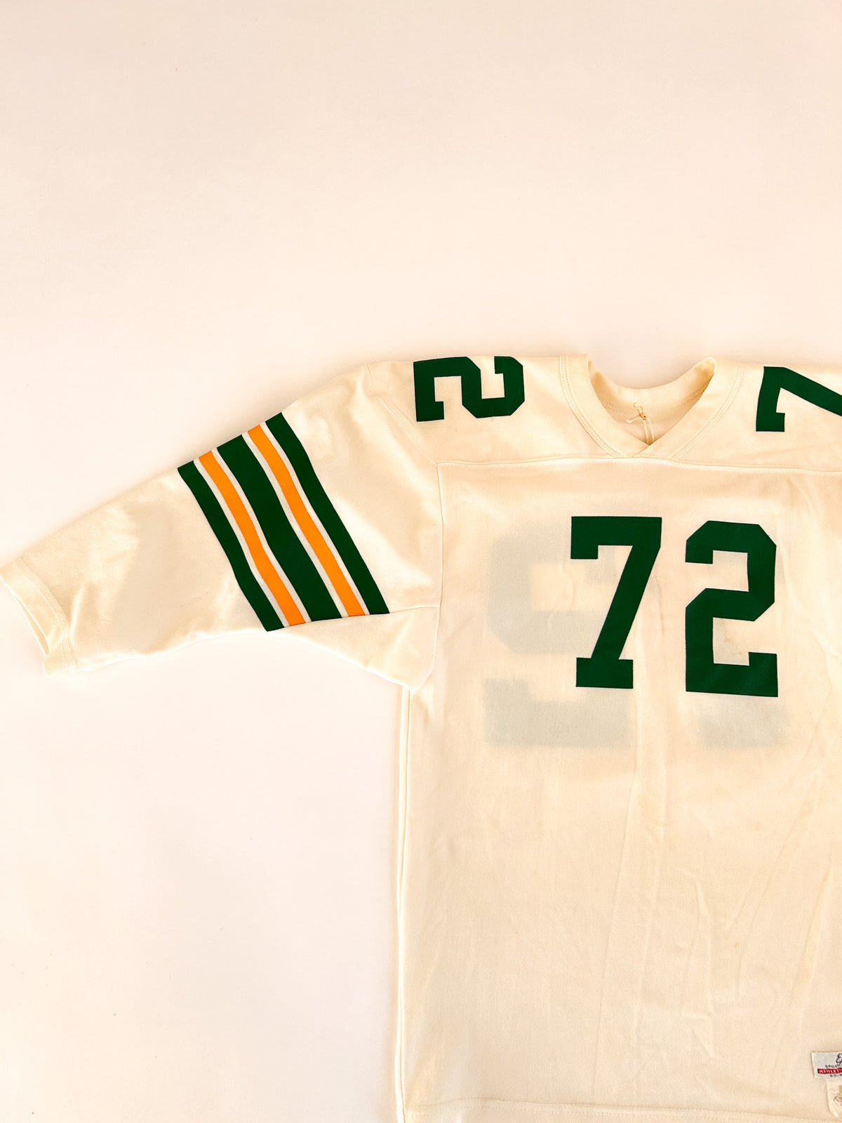 Vintage Russell Top Teams green and orange 72 football jersey, image 1