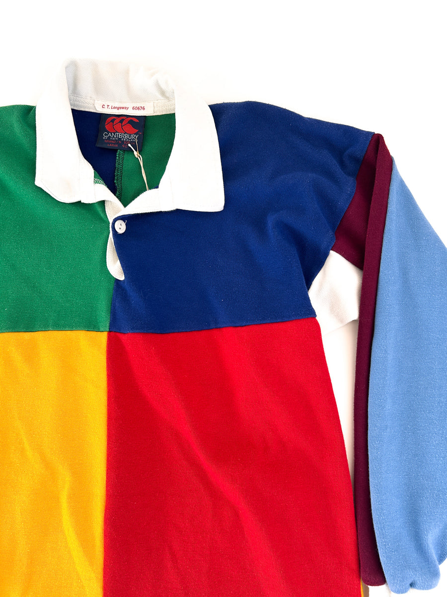 Vintage Canterbury of New Zealand Colour-Block Rugby Jersey, Made in New Zealand - C.T. Longeway — alternate view