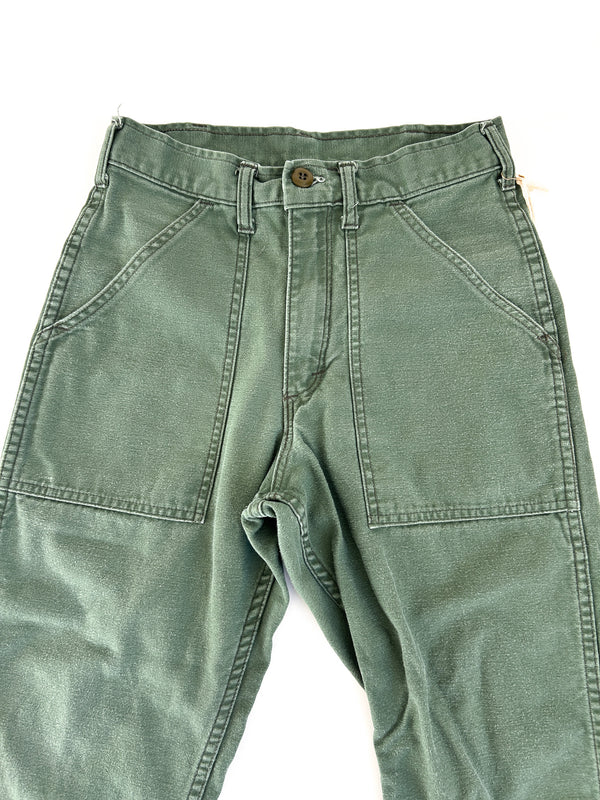 Vintage Stan Ray Four-Pocket Fatigue Trousers, Military Green - Made in USA - W28" — view 3