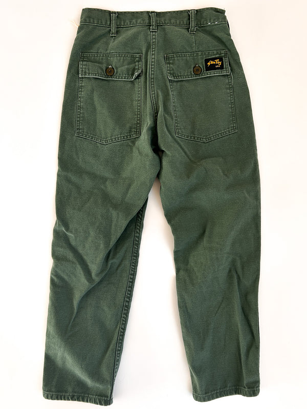 Vintage Stan Ray Four-Pocket Fatigue Trousers, Military Green - Made in USA - W28" — view 6