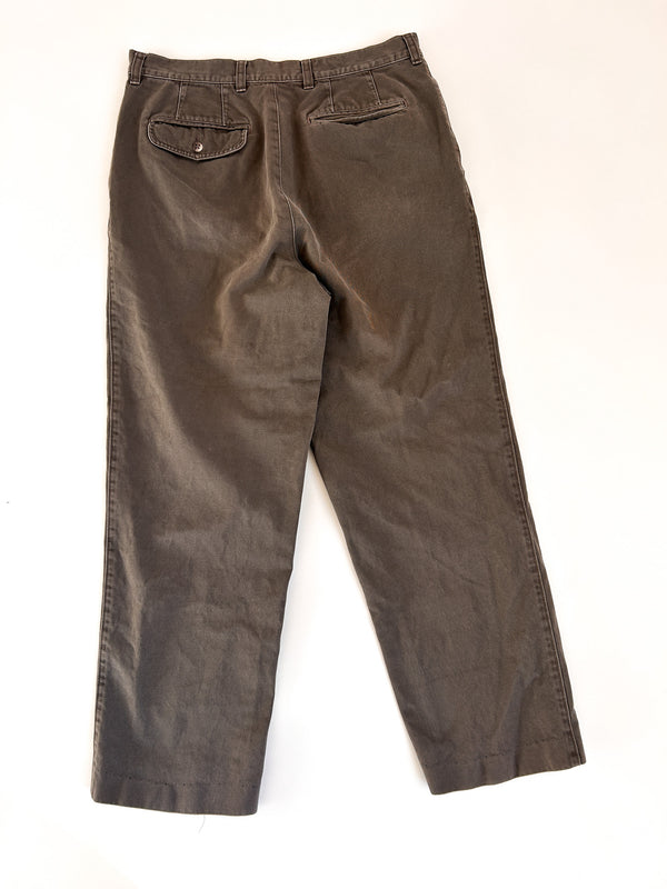 1980s Banana Republic Wide-Leg Chinos, Mill Valley - British Colony of Hong Kong - W33" — view 3