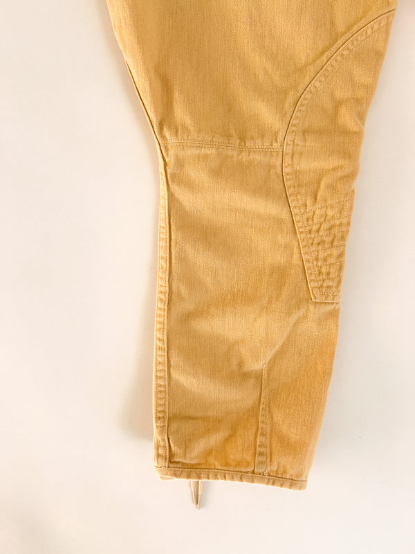 Vintage Polo Ralph Lauren Lace-Up Jodhpurs, Butter Yellow, Made in USA — view 8