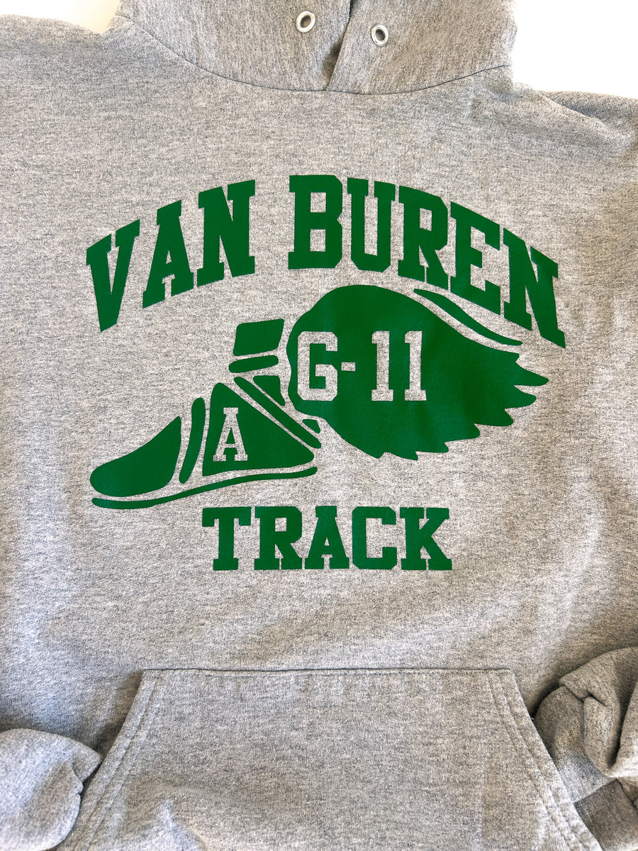 Champion Eco Van Buren Track Hoodie, Grey with the Green Winged Foot - Size M — alternate view