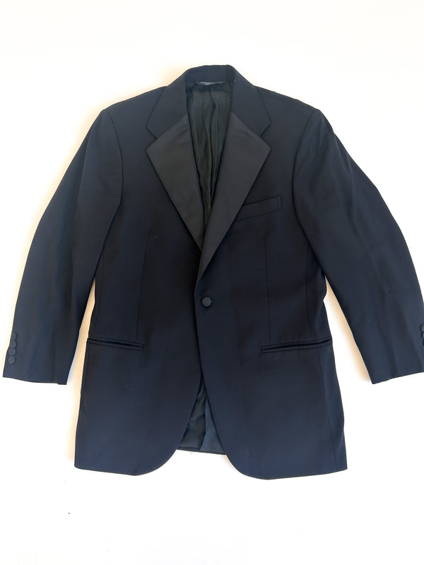 Vintage Polo by Ralph Lauren Black Dinner Jacket - Extra Fine Virgin Wool, Made in Italy, 39R — view 1