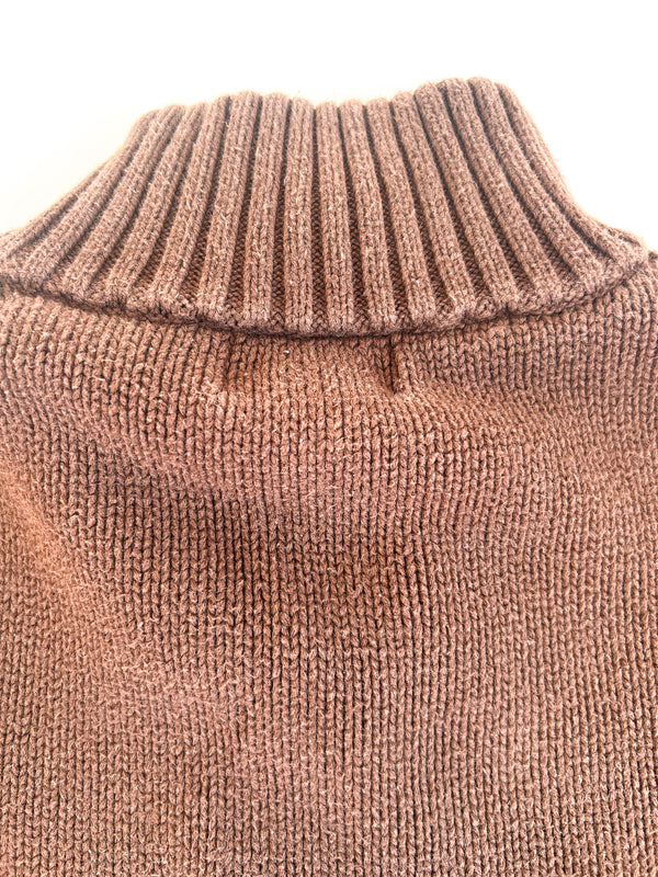 1996-2006 Polo Jeans Company Brown Cotton Knit Quarter-Zip Sweater - Ralph Lauren, XL — view 7