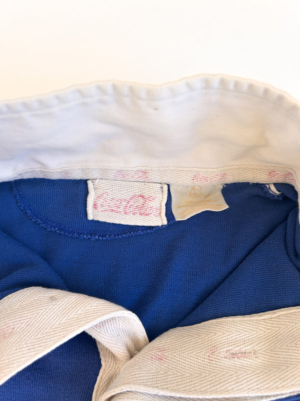 1985-87 Coca-Cola Clothes by Murjani Rugby Shirt, Blue and White Colour Block with Red Coca-Cola — view 9
