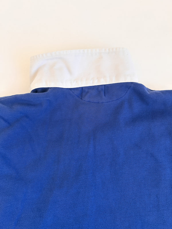 1985-87 Coca-Cola Clothes by Murjani Rugby Shirt, Blue and White Colour Block with Red Coca-Cola — view 10