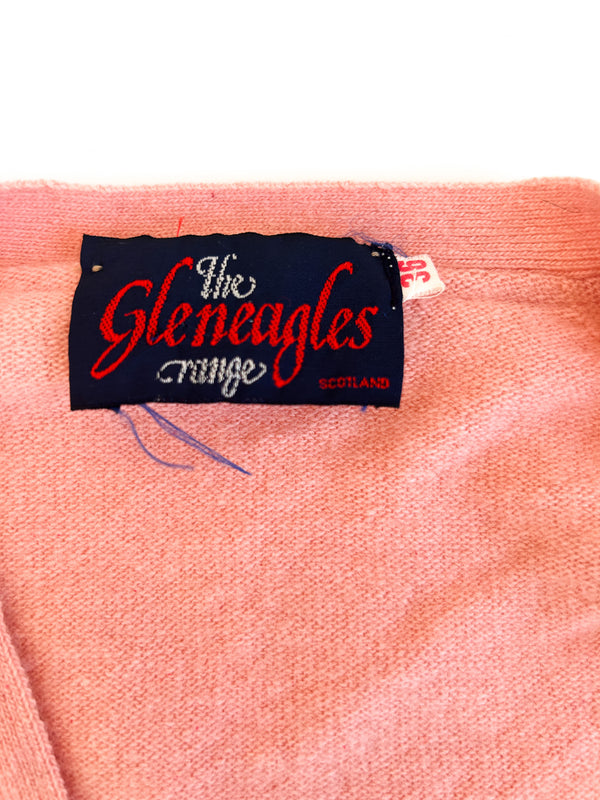 Vintage The Gleneagles Range Salmon Pink Pure Cashmere Cardigan with Pockets - Made in Scotland, 36 — view 6