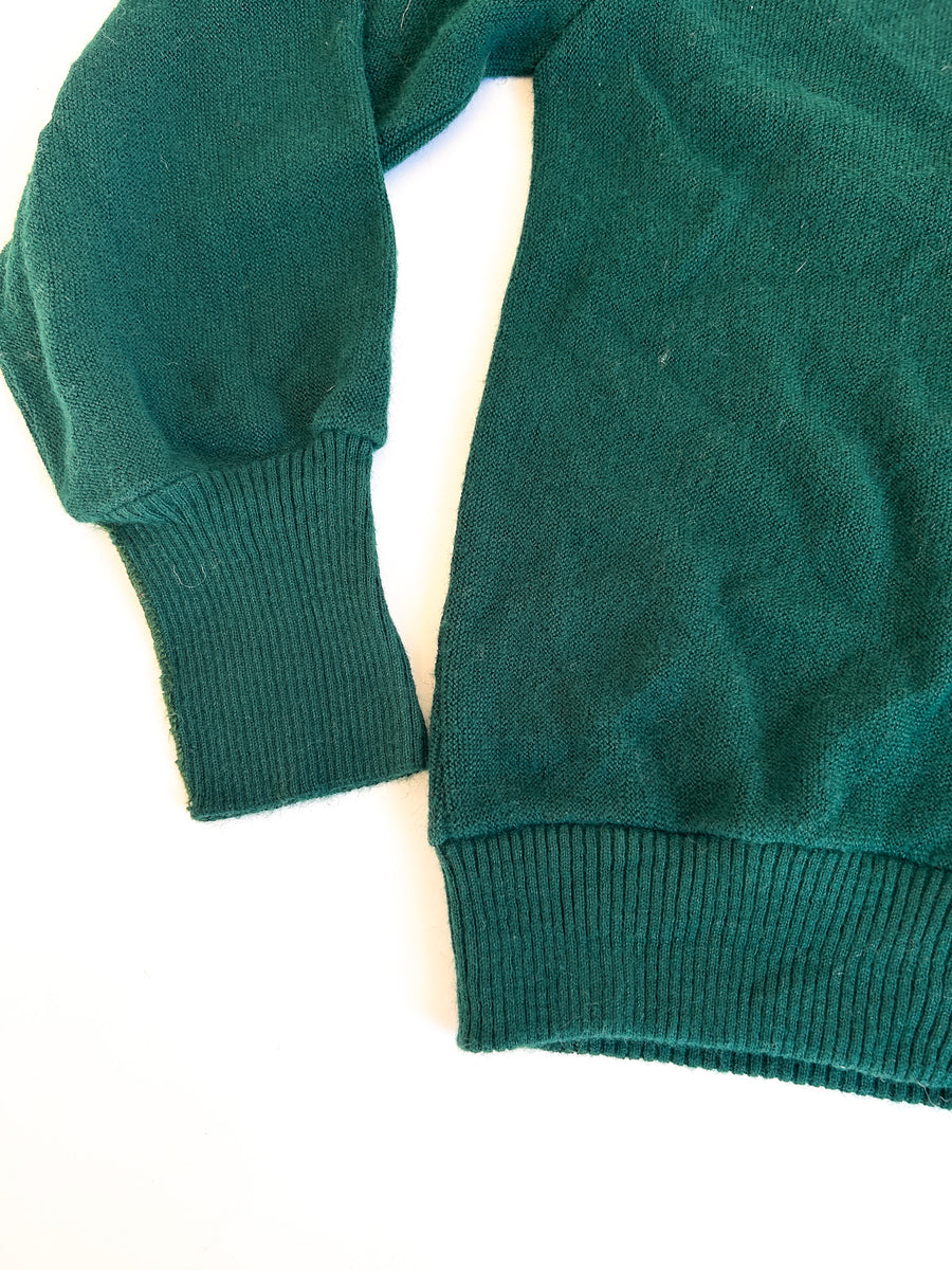 1963-74 Arnold Palmer by Robert Bruce Forest Green Cardigan - ILGWU Union Made in USA, M — alternate view