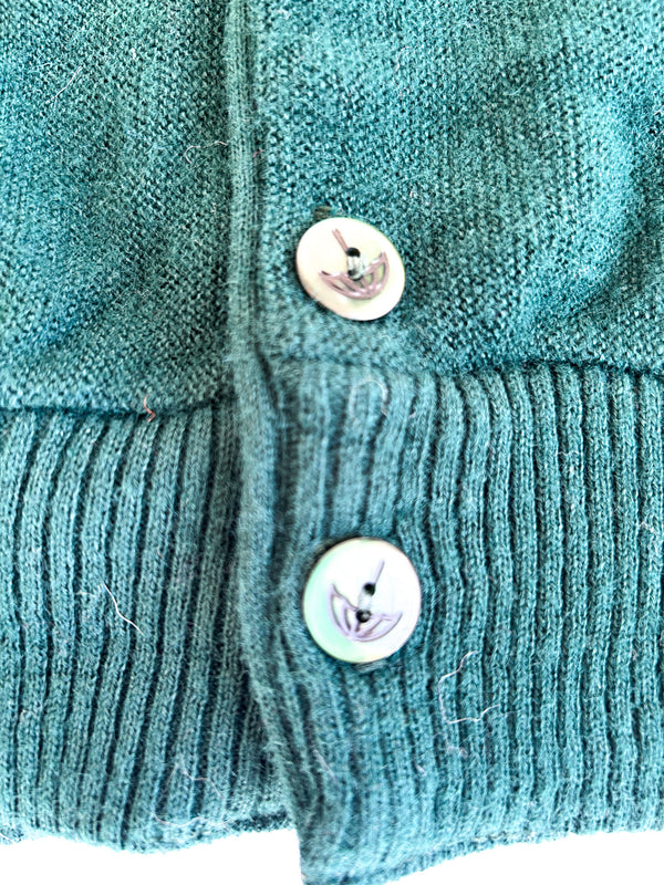 1963-74 Arnold Palmer by Robert Bruce Forest Green Cardigan - ILGWU Union Made in USA, M — view 8