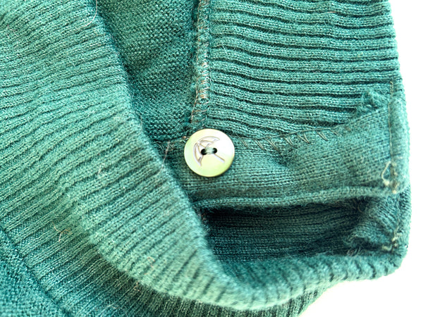 1963-74 Arnold Palmer by Robert Bruce Forest Green Cardigan - ILGWU Union Made in USA, M — view 7