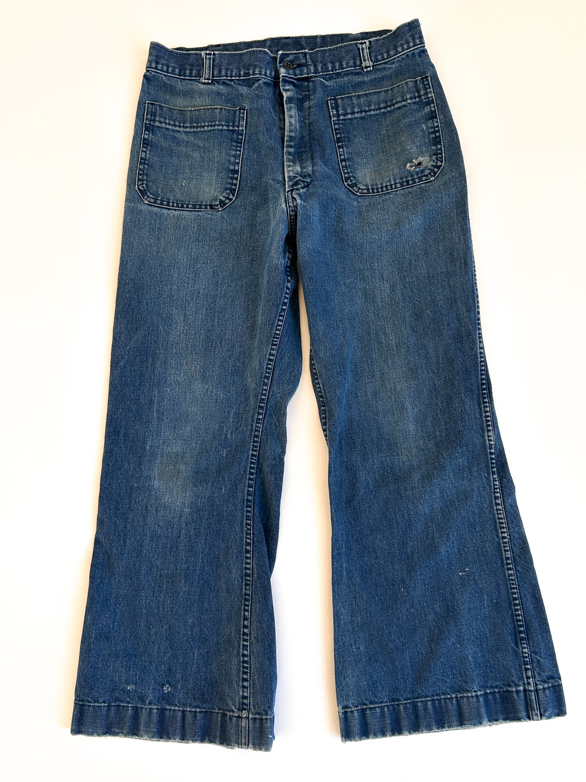 1985 US Navy bell bottom denim dungarees by Coastal Industries, image 1