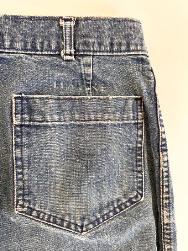 1985 US Navy Bell Bottom Denim Dungarees, Coastal Industries - Ideal Zip, 30 x 27 — view 10