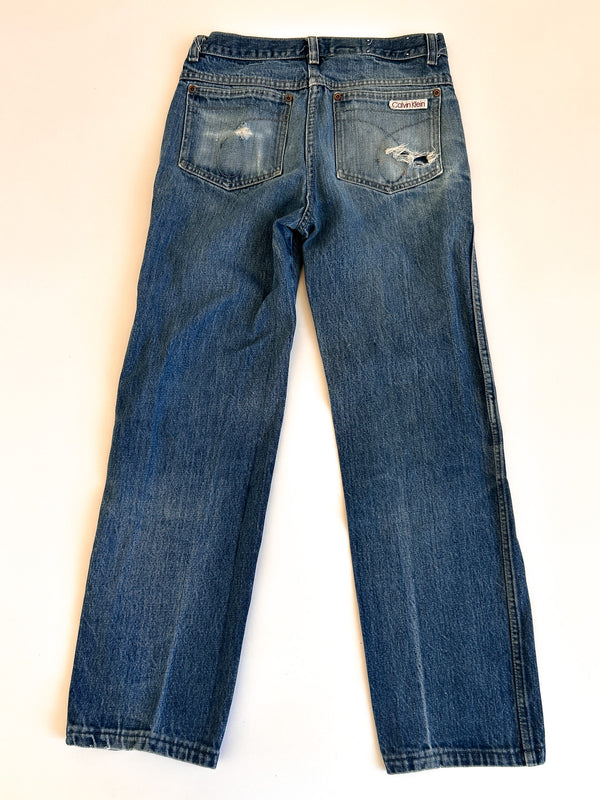 Vintage Calvin Klein Jeans, Cream and Red Back Patch - 100% Cotton, Made in USA, Size 31 — view 2