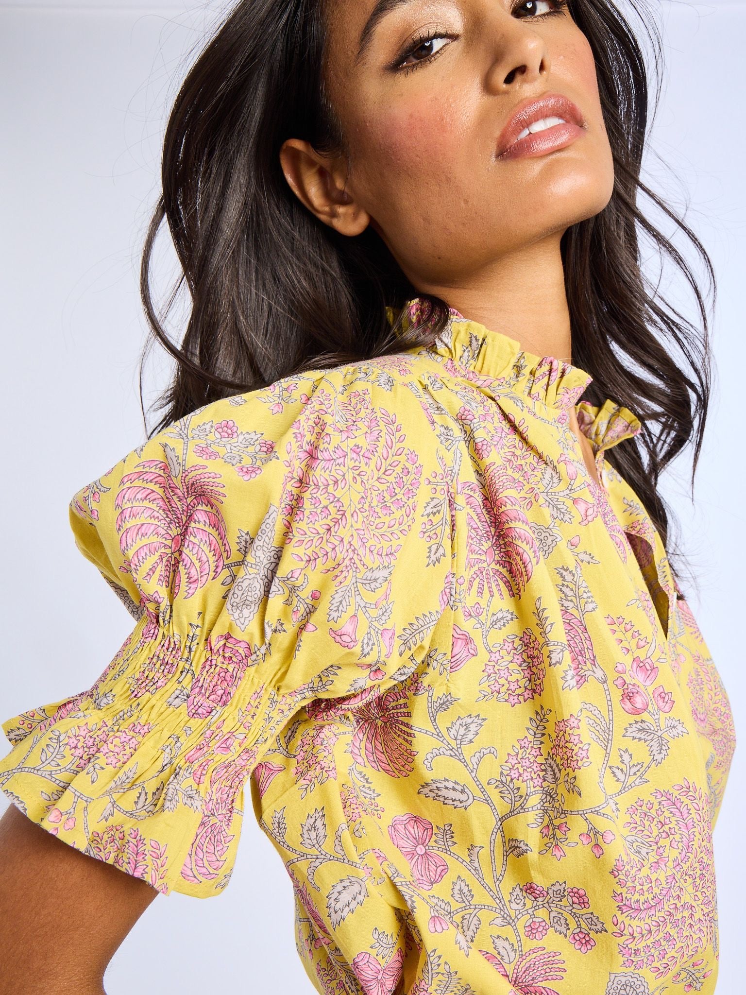 Marnie Top in Citron Floral